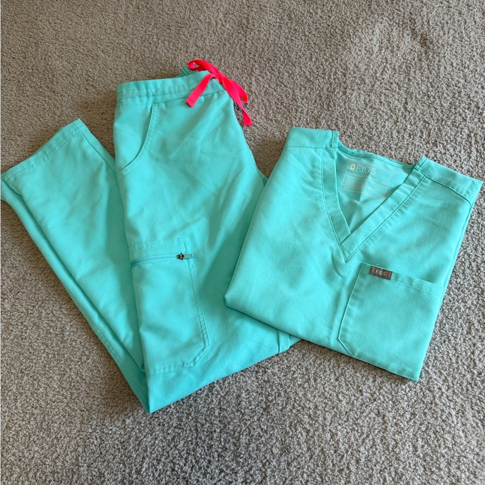 Figs Neon Blue Scrub Set XXSP